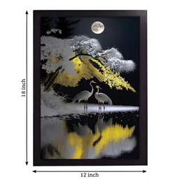 RANDOM Grey & Yellow Birds and Animals Painting Wall Art image 4