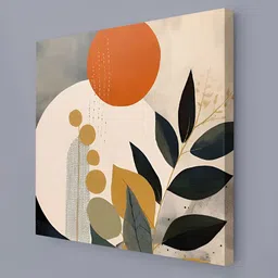 RANDOM Beige & Orange Canvas Floral and Botanical Wall Art image 4