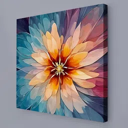 RANDOM Blue & Orange Canvas Floral and Botanical Wall Art image 4