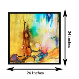 999Store Yellow & Black Canvas Abstract Painting Wall Art image 5