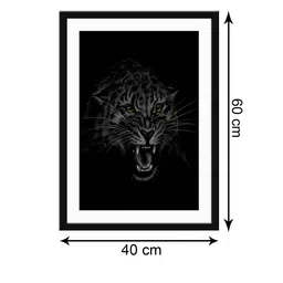 999Store Black & Grey Jaguar Framed Printed Paper Painting image 5