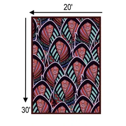 INDIAN CLASSIC ART Red & Green Peacock Floral Painting Framed Wall Art image 5