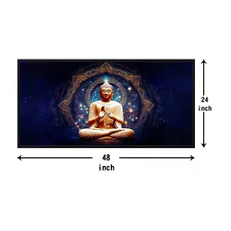 999Store Blue & Black Blessing Lord Buddha Painting Wall Art image 4