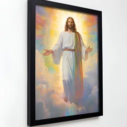 RANDOM White & Yellow Religious Painting Wall Art image 5