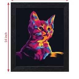 nest ART Black & Purple Cat Printed Wall Art image 5