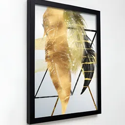 RANDOM Gold Toned & Black Floral & Botanical Painting Wall Art image 5