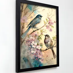 RANDOM Green & Cream Birds & Animals Painting Wall Art image 5