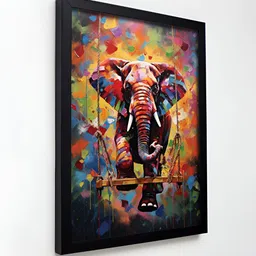 RANDOM Red & Blue Birds & Animals Painting Wall Art image 5