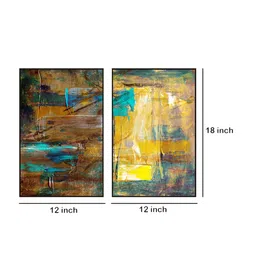 999Store Set Of 2 Brown Printed Landscape Abstract Painting Wall Art image 4