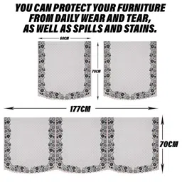 Kuber Industries Cream-Coloured 4 Pieces Velvet Sofa Cover image 3