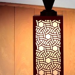 Gojeeva Red Wood Square Shaped Wall Lamp-picture-47