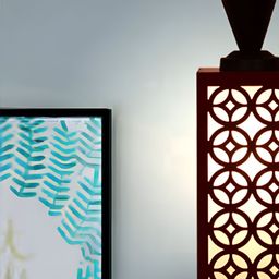 Gojeeva Red Wood Square Shaped Wall Lamp-picture-43