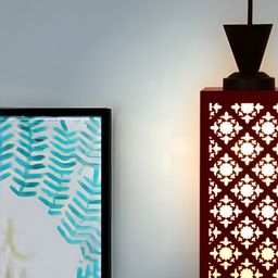 Gojeeva Red Wood Square Shaped Wall Lamp-picture-46