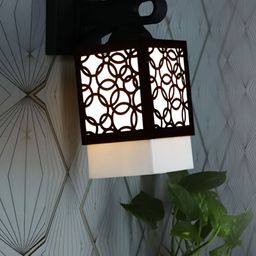 Gojeeva Black Wood Square Shaped Wall Lamp-picture-21
