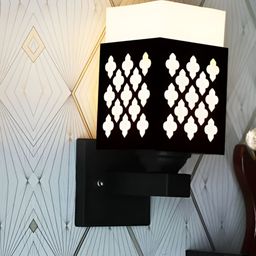 Gojeeva Black Wood Square Shaped Wall Lamp-picture-2