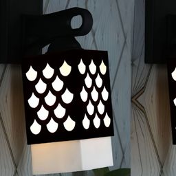 Gojeeva Black Wood Square Shaped Wall Lamp-picture-23
