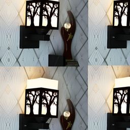 Gojeeva Black Wood Square Shaped Wall Lamp-picture-11