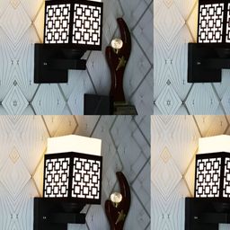 Gojeeva Black Wood Square Shaped Wall Lamp-picture-6