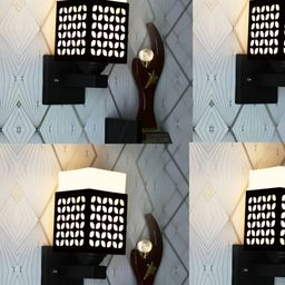 Gojeeva Black Wood Square Shaped Wall Lamp-picture-15