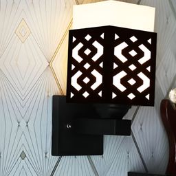 Gojeeva Black Wood Square Shaped Wall Lamp-picture-14