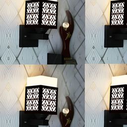 Gojeeva Black Wood Square Shaped Wall Lamp-picture-37