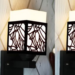 Gojeeva Black Wood Square Shaped Wall Lamp-picture-27