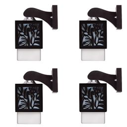 Gojeeva Black Wood Square Shaped Wall Lamp-picture-3