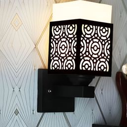Gojeeva Black Wood Square Shaped Wall Lamp-picture-37