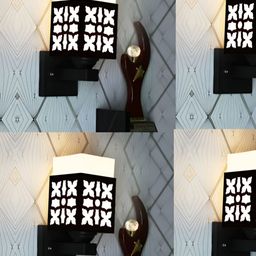 Gojeeva Black Wood Square Shaped Wall Lamp-picture-32