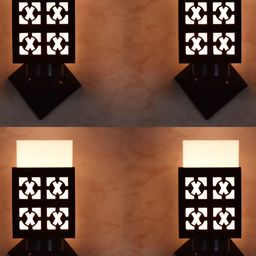 Gojeeva Black Wood Square Shaped Wall Lamp-picture-18