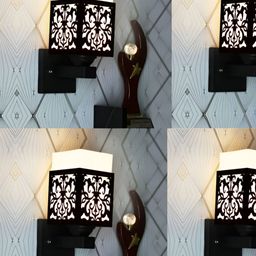 Gojeeva Black Wood Square Shaped Wall Lamp-picture-5