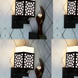 Gojeeva Black Wood Square Shaped Wall Lamp-picture-42