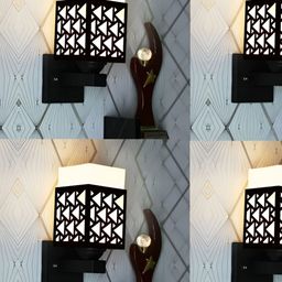 Gojeeva Black Wood Square Shaped Wall Lamp-picture-40