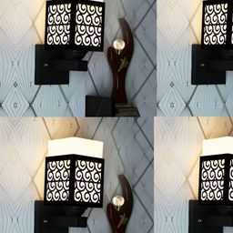Gojeeva Black Wood Square Shaped Wall Lamp-picture-8