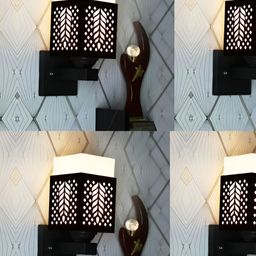 Gojeeva Black Wood Square Shaped Wall Lamp-picture-29