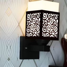 Gojeeva Black Wood Square Shaped Wall Lamp-picture-2