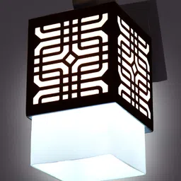 Gojeeva Black Wood Square Shaped Wall Lamp image 5