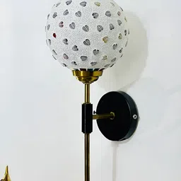 BrightLyt GoldToned and White Metal Contemporary Spherical Wall Lamp image 3