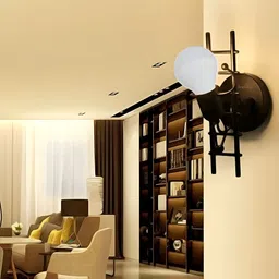 BrightLyt Black & White Spherical Shaped Metal Wall Lamp image 5