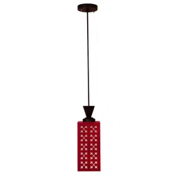 Gojeeva Red Wood Square Shaped Wall Lamp image 3