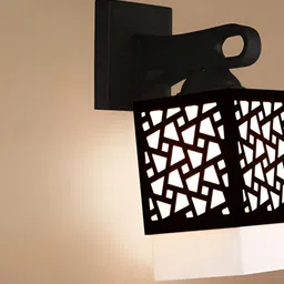 Gojeeva Black Wood Square Shaped Wall Lamp image 4