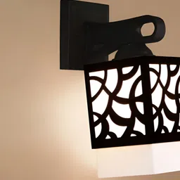 Gojeeva Black Wood Square Shaped Wall Lamp image 3