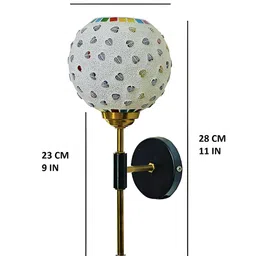 BrightLyt GoldToned and White Metal Contemporary Spherical Wall Lamp image 2