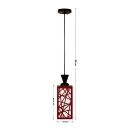 Gojeeva Red Wood Square Shaped Wall Lamp image 5