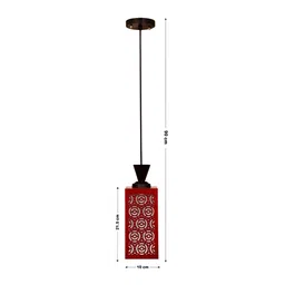 Gojeeva Red Wood Square Shaped Wall Lamp image 4