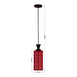 Gojeeva Red Wood Square Shaped Wall Lamp image 2