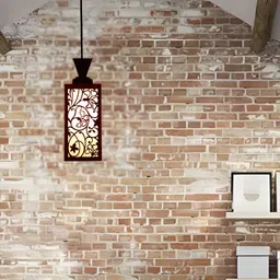 Gojeeva Red Wood Square Shaped Wall Lamp image 5