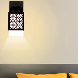 Gojeeva Black Wood Square Shaped Wall Lamp image 2