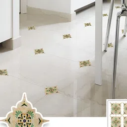 Asian royal Beige Printed Self-Adhesive Wall Sticker-image-5