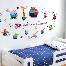 Asian royal Blue & Green Cartoon Printed  Self Adhesive 3D Decals & Stickers-image-44